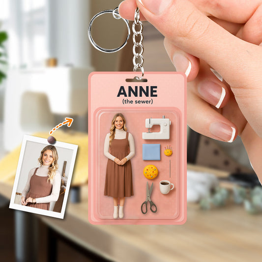 Custom Figure From Photo - Personalized Sewing Keychain