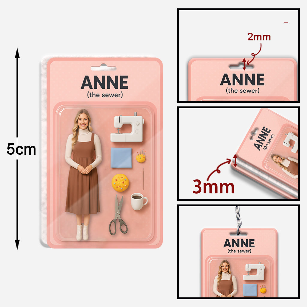 Custom Figure From Photo - Personalized Sewing Keychain