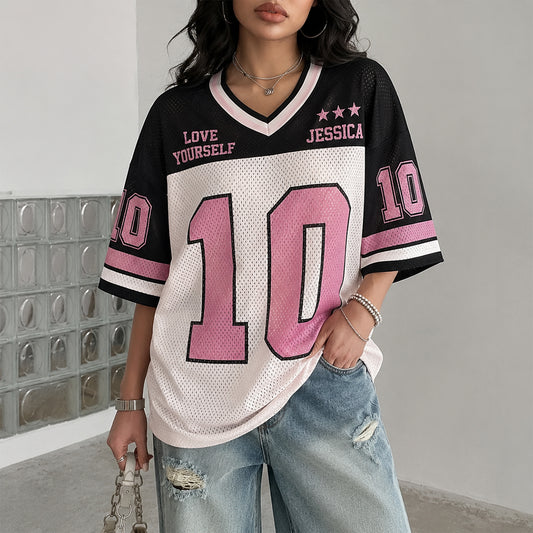 Style Sportif - T-Shirt V-Cou Personnalisé Imprimé Intégral