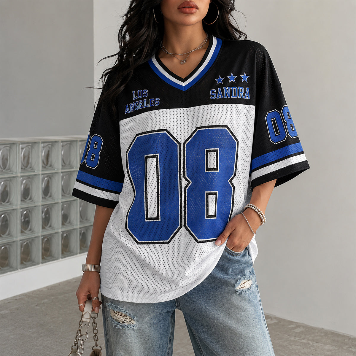 Sportlicher Stil - Personalisierbares Selbstliebe V-Ausschnitt T-Shirt