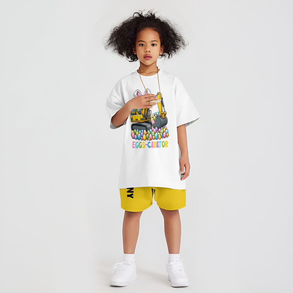 Eggs-Cavator - Personalized Kid T-shirt & Shorts
