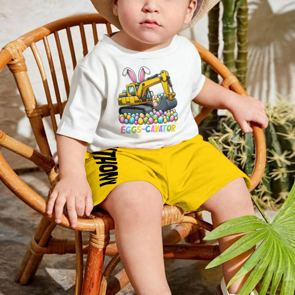 Eggs-Cavator - Personalized Kid T-shirt & Shorts