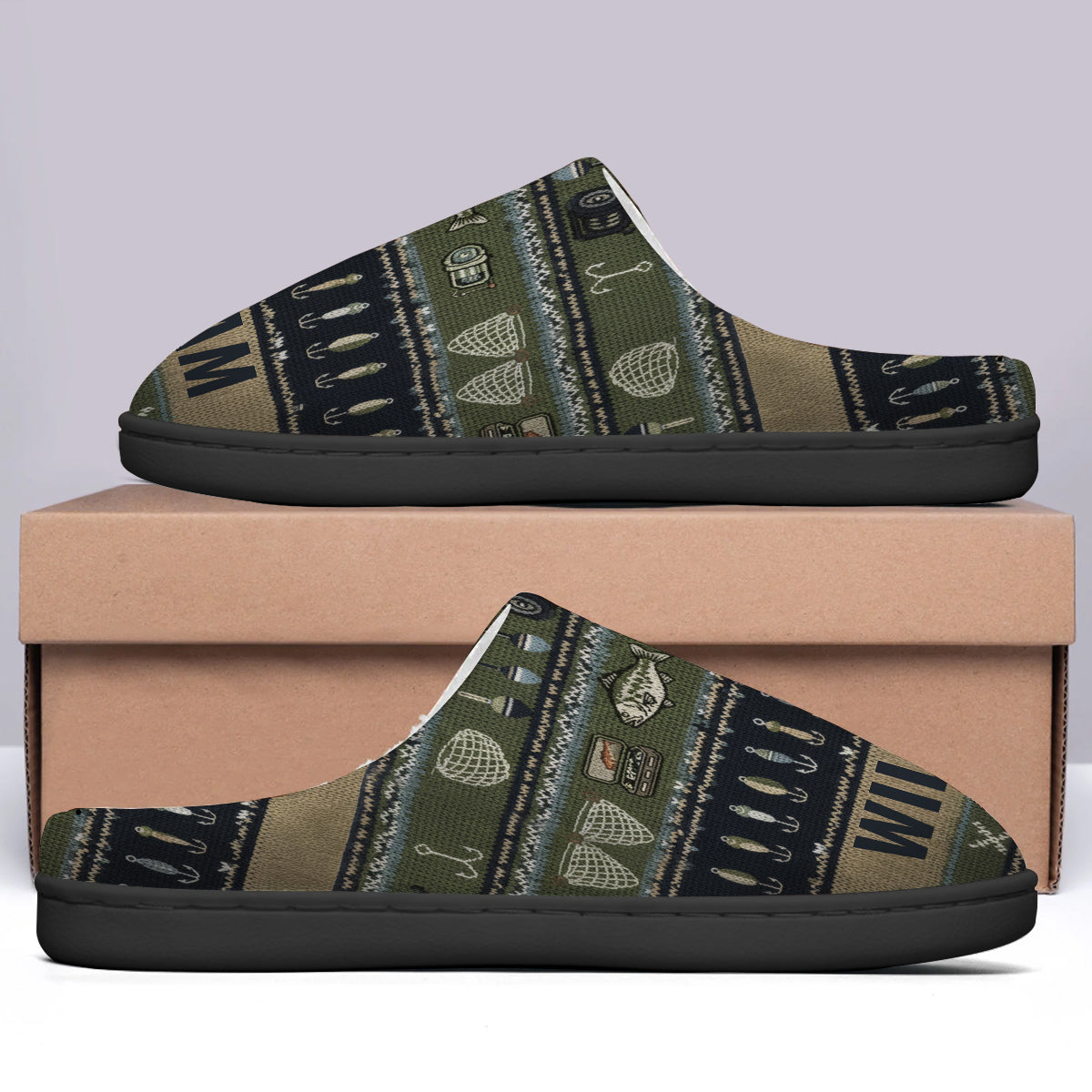 Hooked on Fishing - Personalized Fishing Slippers