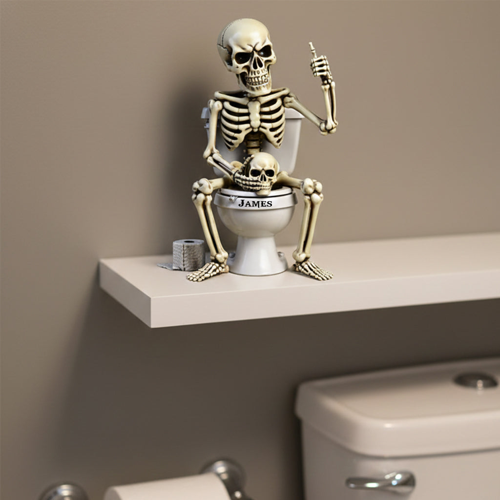 Funny Skull Toilet Bucket - Personalized Skull Custom Shaped Acrylic Plaque