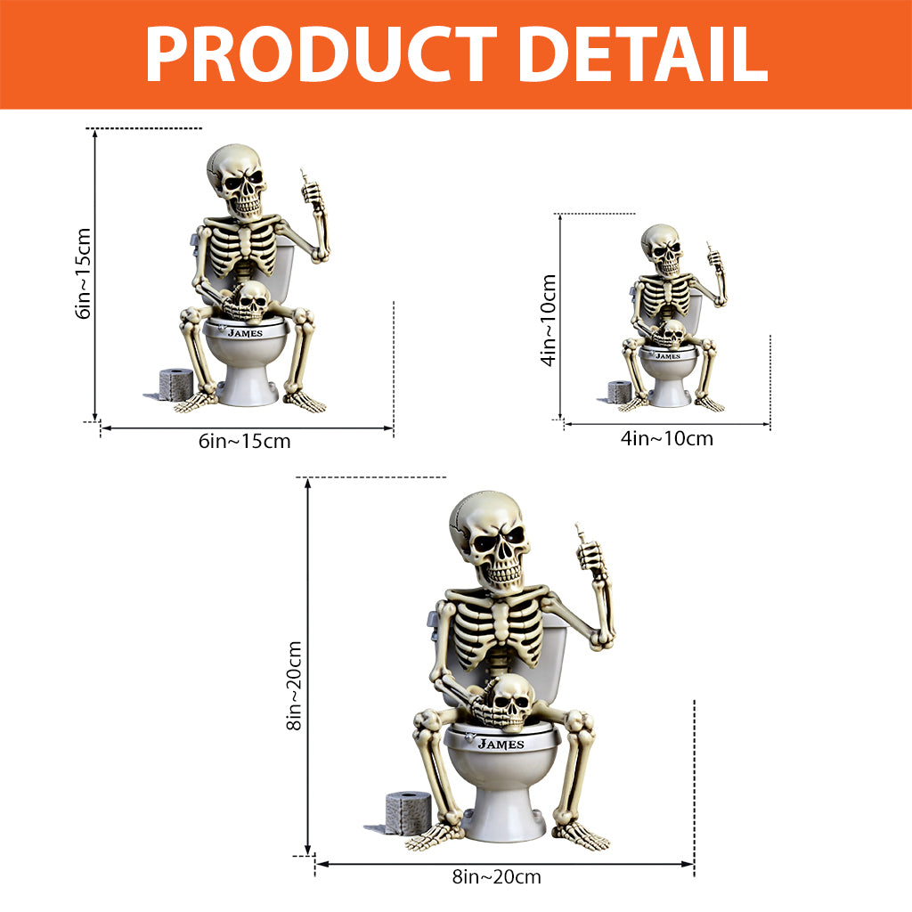 Funny Skull Toilet Bucket - Personalized Skull Custom Shaped Acrylic Plaque