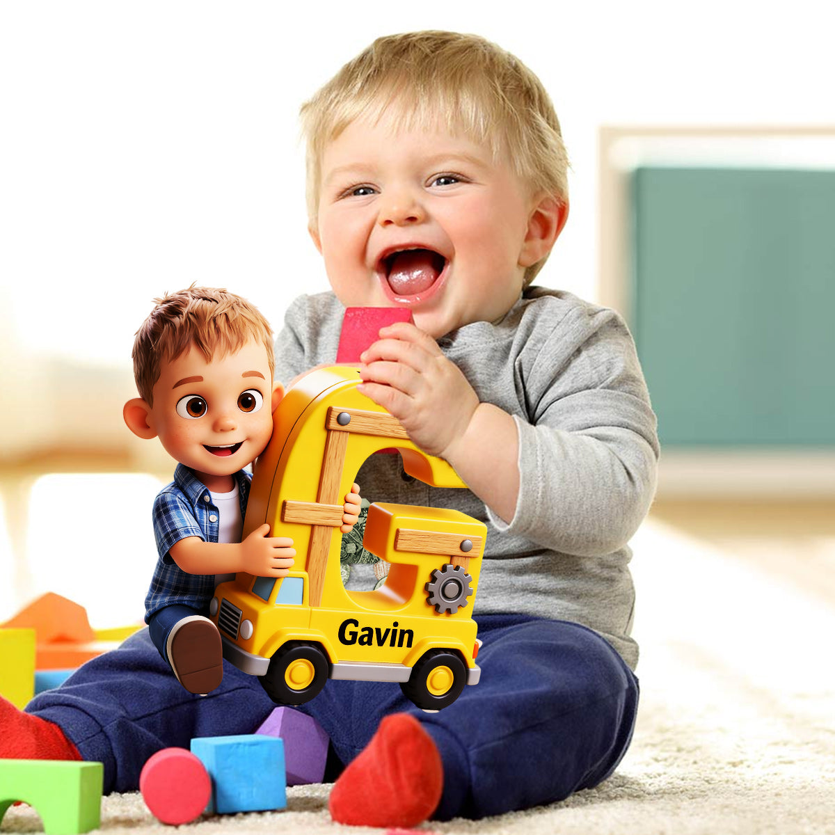 Économiser de l'argent - Tirelire en bois personnalisée pour enfants