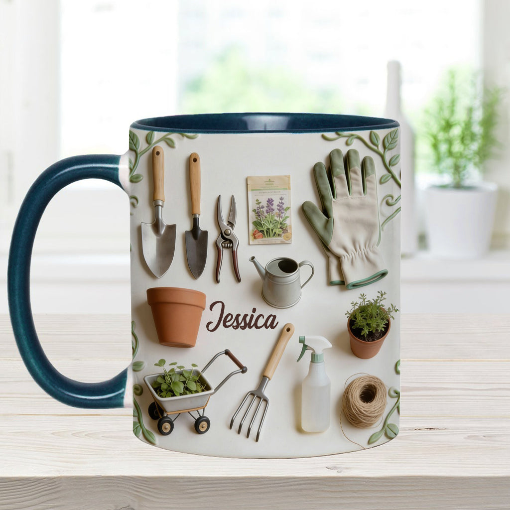 Love Gardening - Personalized Gardening Accent Mug & Coaster
