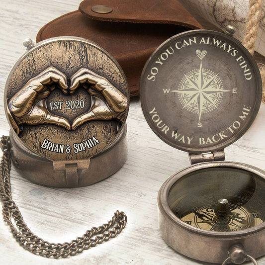 You Can Always Find Your Way Back To Me - Personalized Couple Compass