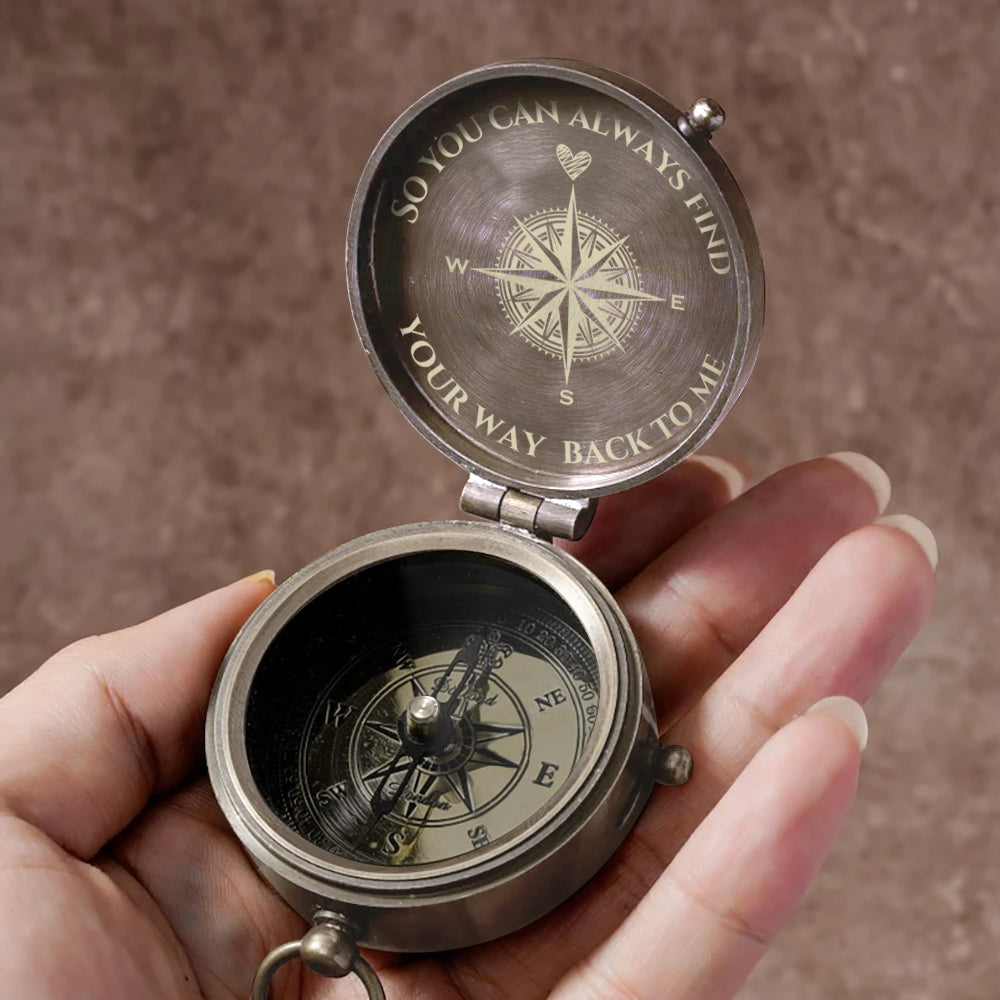 You Can Always Find Your Way Back To Me - Personalized Couple Compass