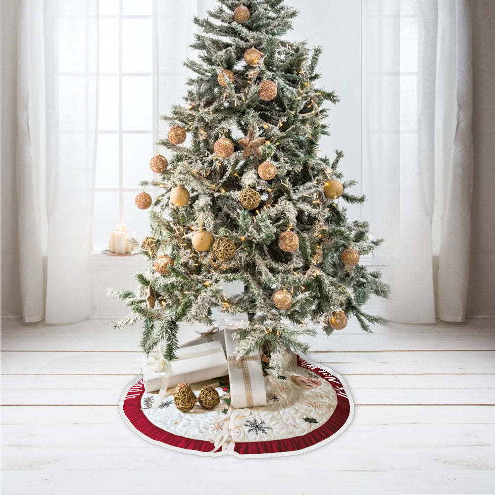 Funny Face Cut-Out Tree Skirt - Personalized Tree Skirt