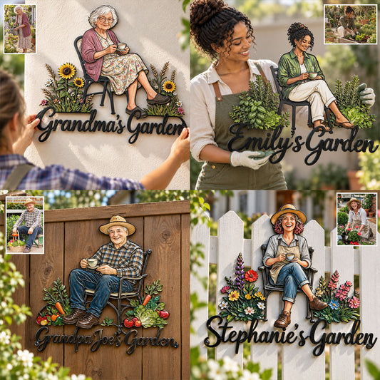 My Happy Place - Personalized Gardening 3D Printed Cut Metal Sign