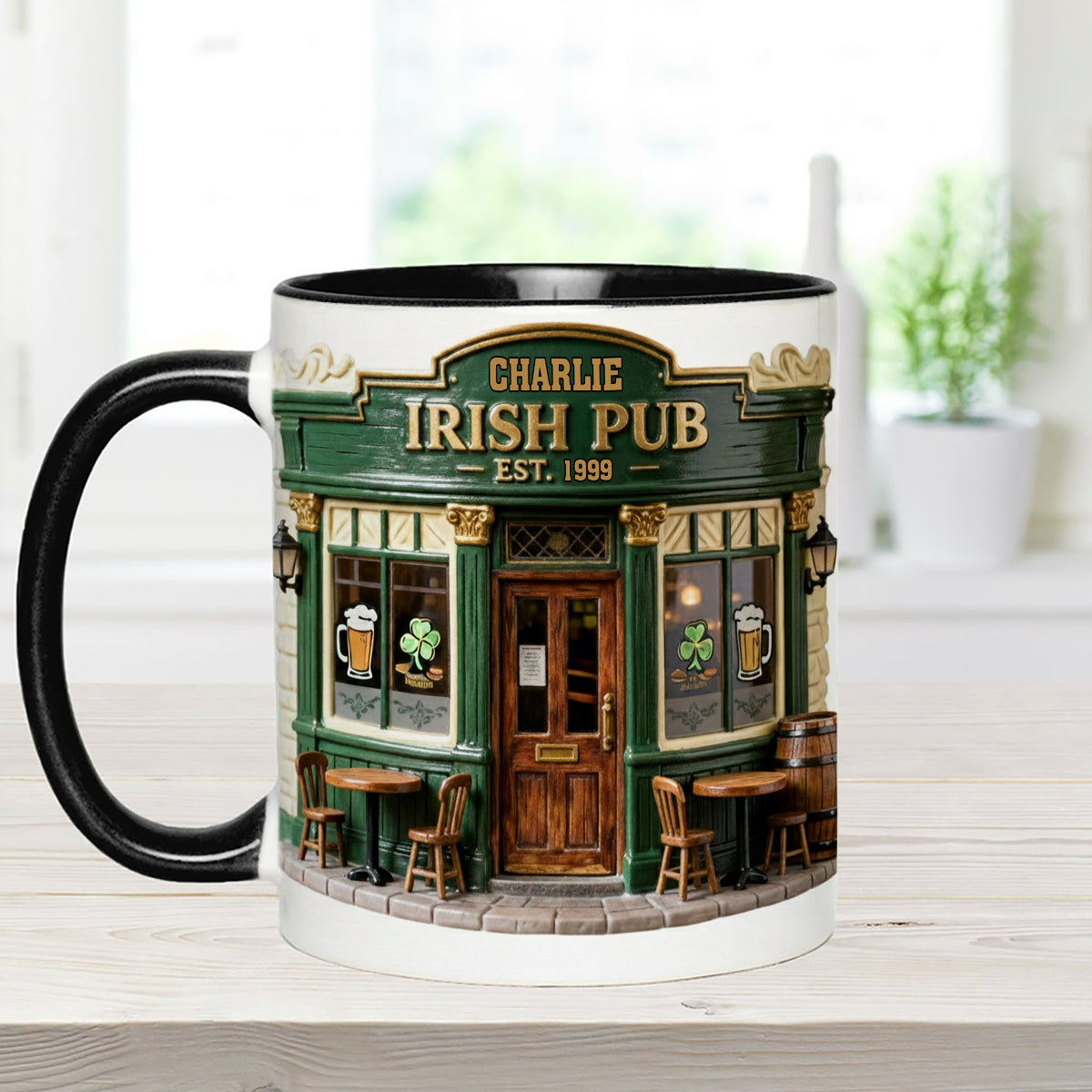 Ensemble de pub irlandais - Mug personnalisé avec agitateurs en acrylique