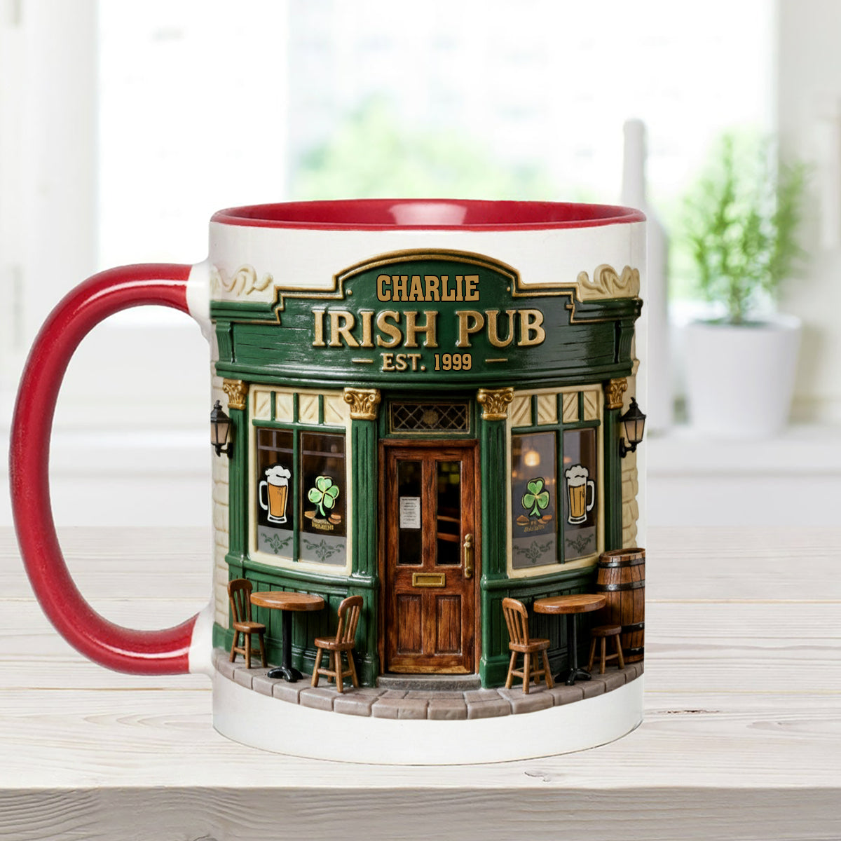 Ensemble de pub irlandais - Mug personnalisé avec agitateurs en acrylique