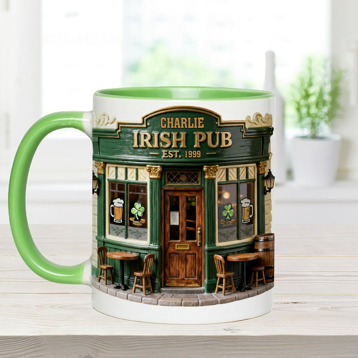 Ensemble de pub irlandais - Mug personnalisé avec agitateurs en acrylique