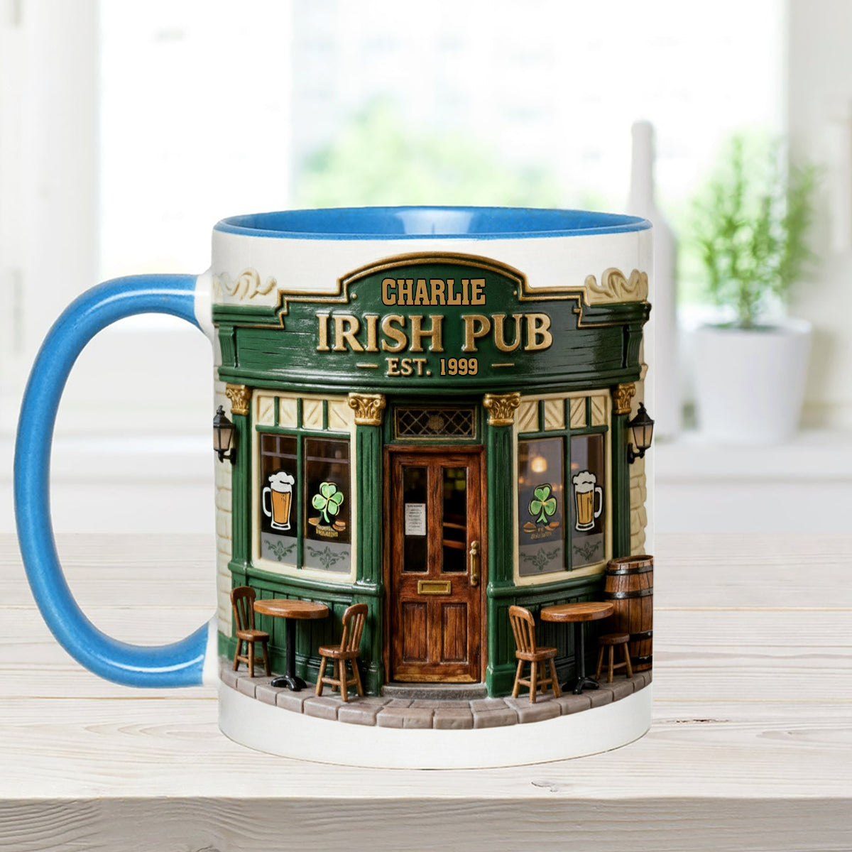 Ensemble de pub irlandais - Mug personnalisé avec agitateurs en acrylique