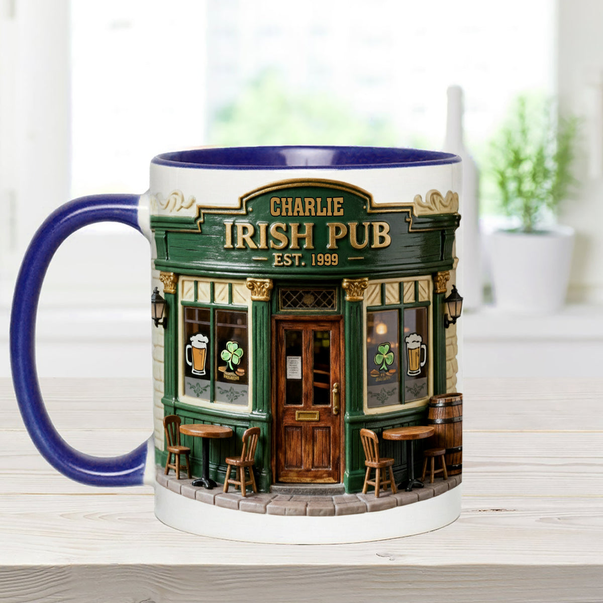 Ensemble de pub irlandais - Mug personnalisé avec agitateurs en acrylique
