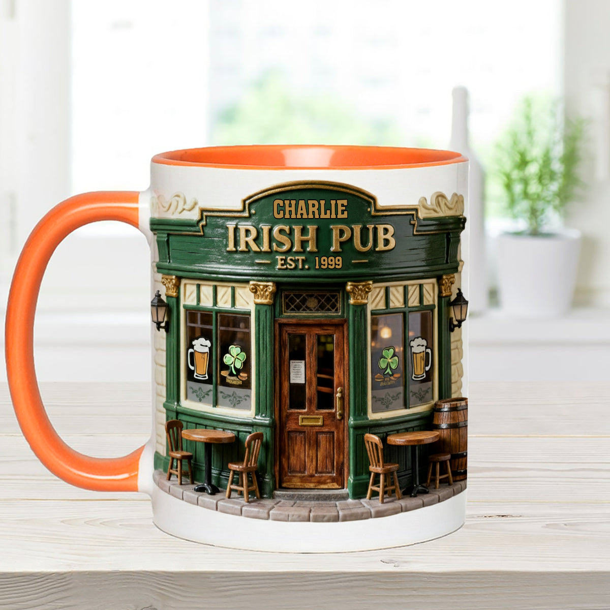 Ensemble de pub irlandais - Mug personnalisé avec agitateurs en acrylique