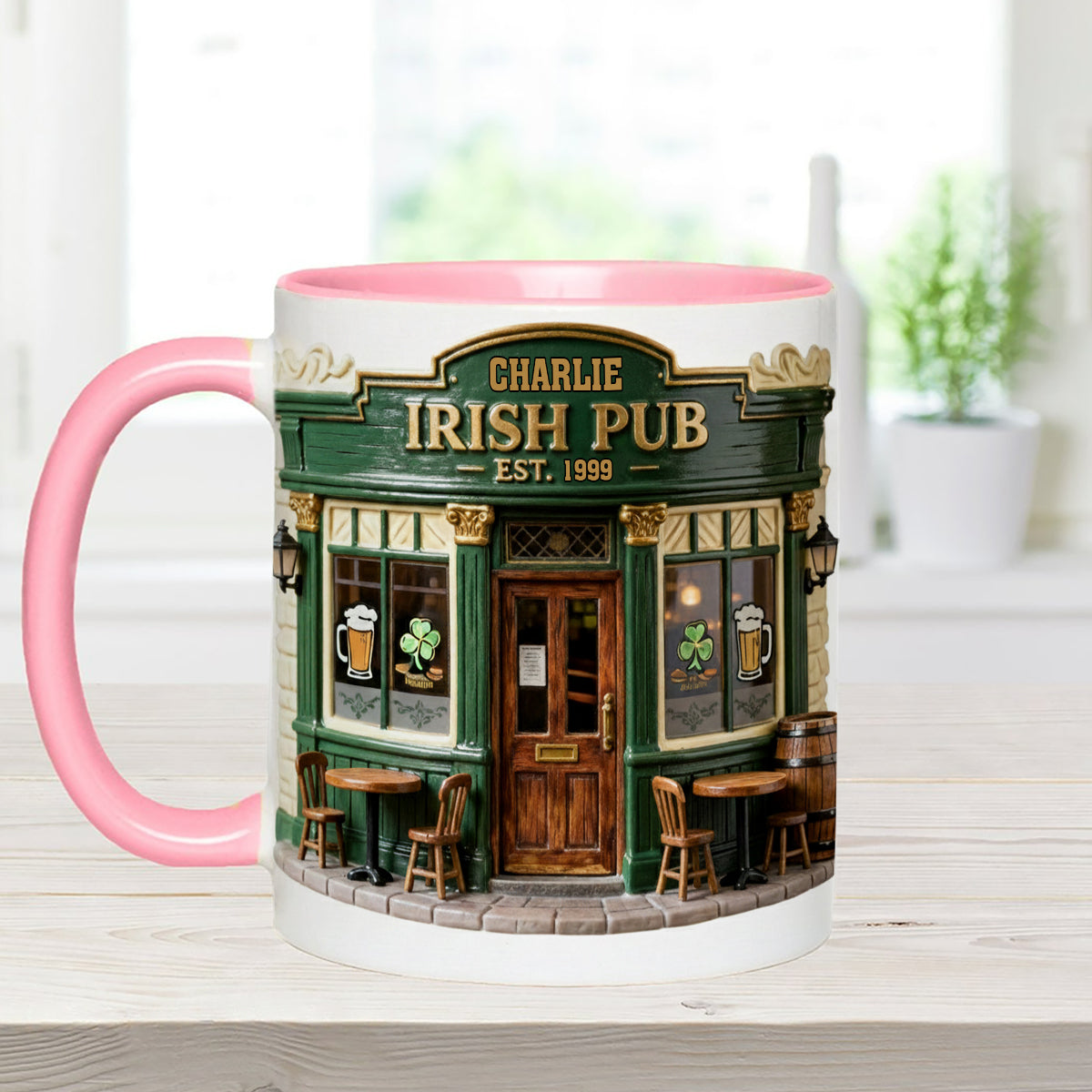 Ensemble de pub irlandais - Mug personnalisé avec agitateurs en acrylique