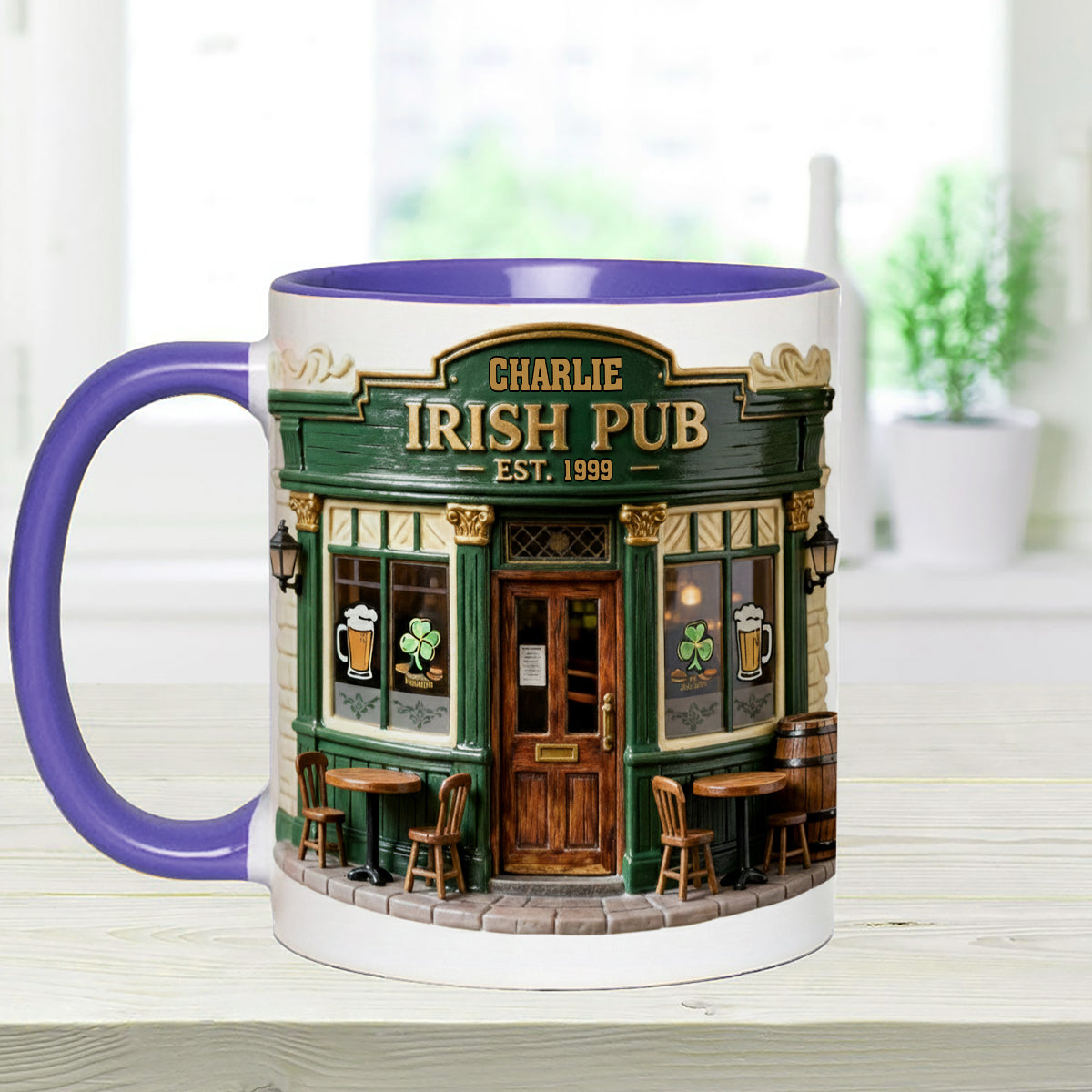 Ensemble de pub irlandais - Mug personnalisé avec agitateurs en acrylique