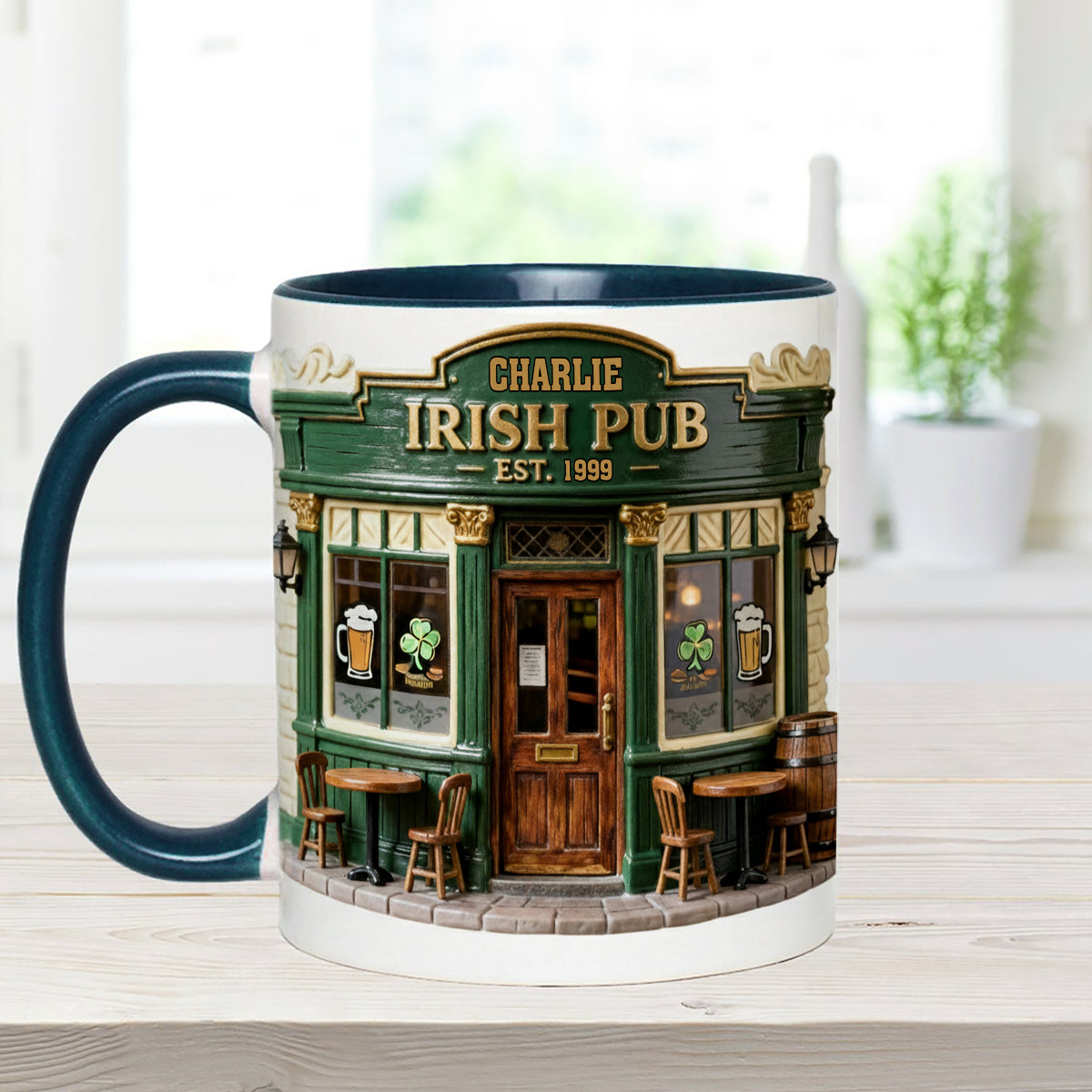 Ensemble de pub irlandais - Mug personnalisé avec agitateurs en acrylique