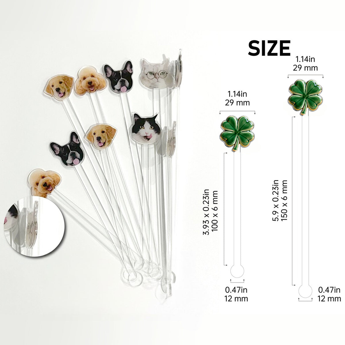 Ensemble de pub irlandais - Mug personnalisé avec agitateurs en acrylique