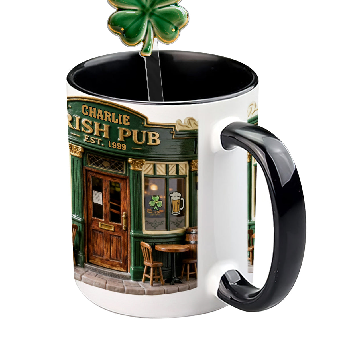 Ensemble de pub irlandais - Mug personnalisé avec agitateurs en acrylique