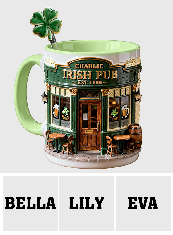 Ensemble de pub irlandais - Mug personnalisé avec agitateurs en acrylique