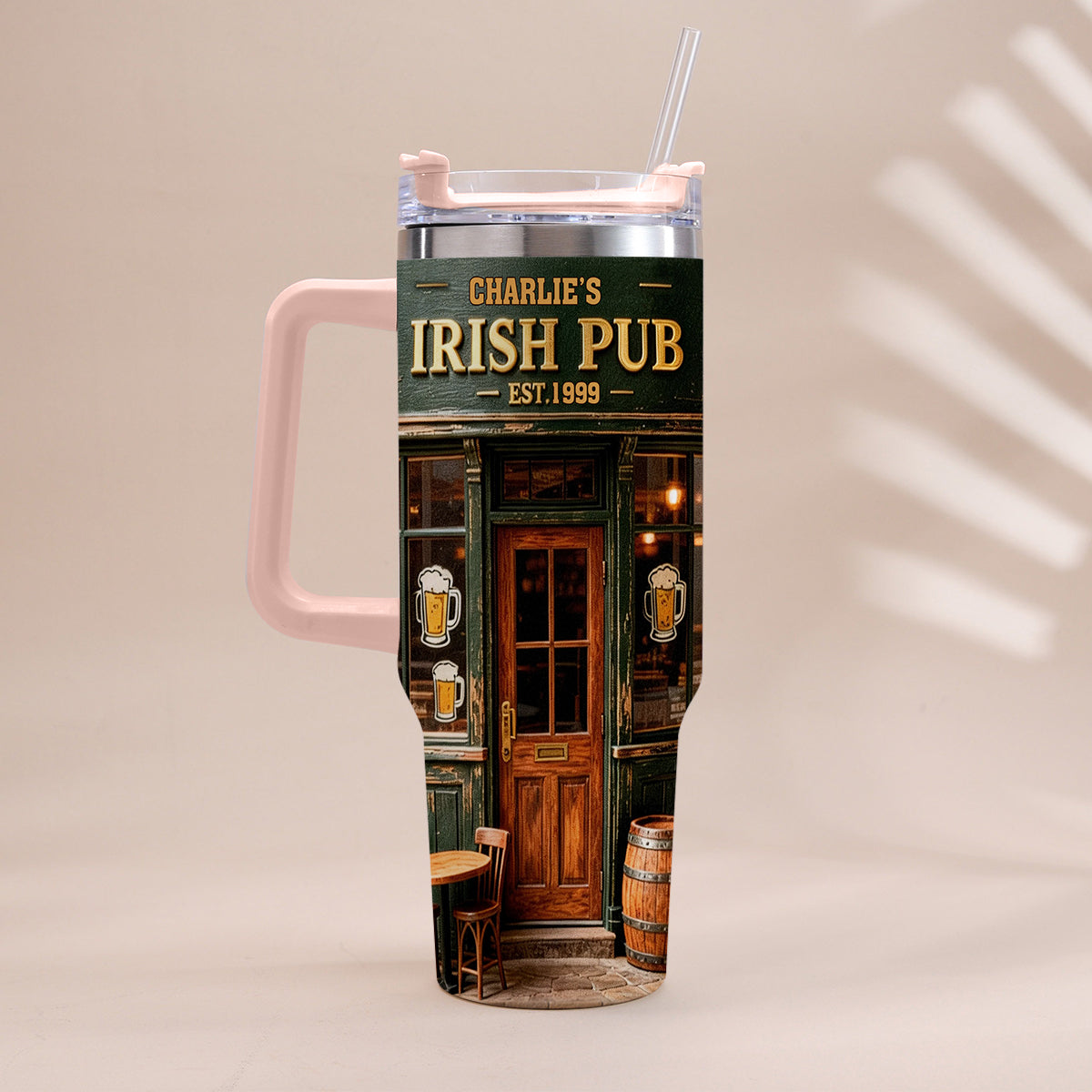 Irish Pub - Personalized Irish Tumbler With Handle