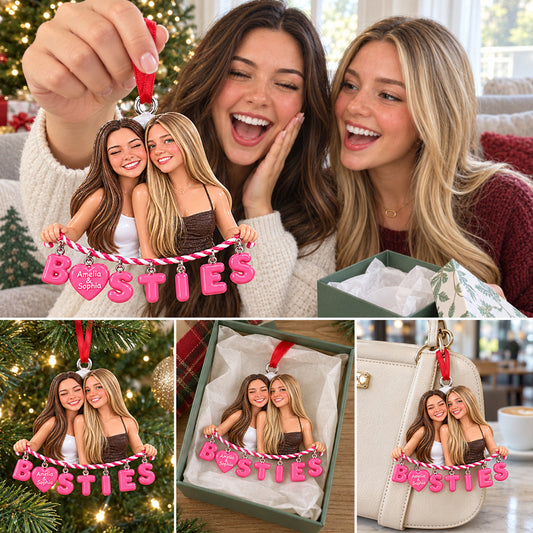 Bestie Forever Christmas Gift - Personalized Bestie Ornament With Charm