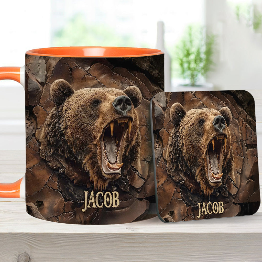 Mug personnalisé avec motif ours grizzlis réaliste - Mug à motif ours