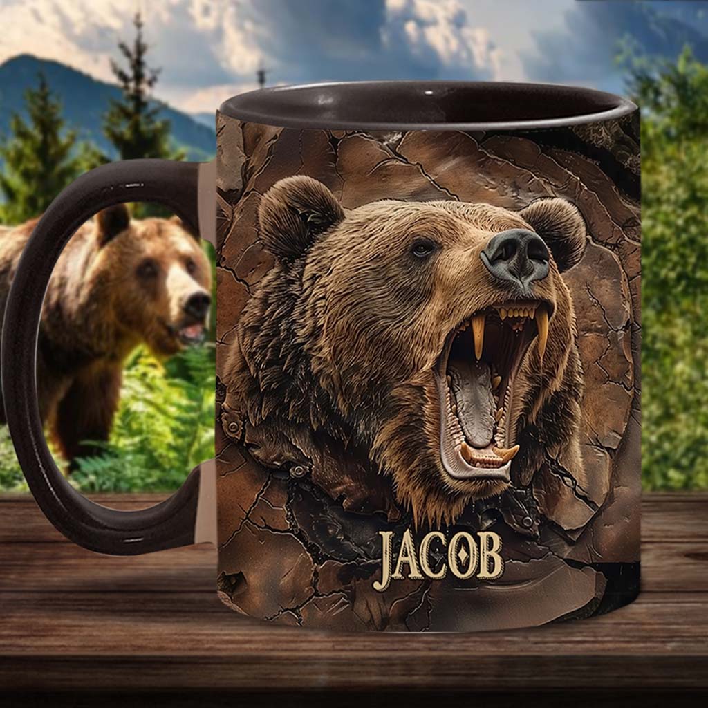 Mug personnalisé avec motif ours grizzlis réaliste - Mug à motif ours