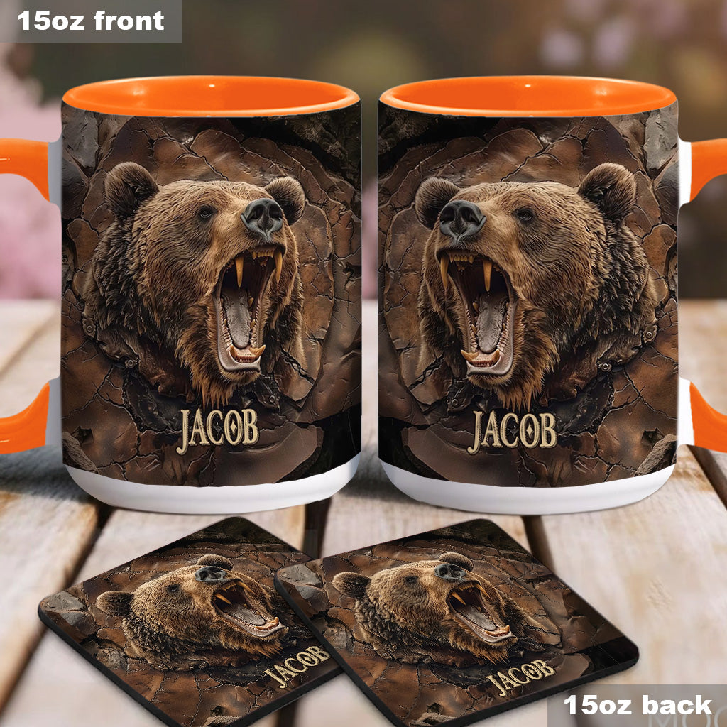 Mug personnalisé avec motif ours grizzlis réaliste - Mug à motif ours