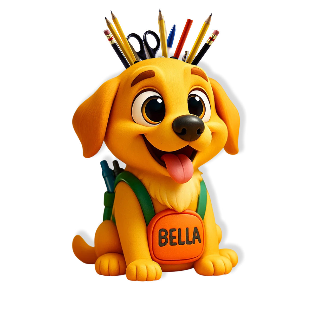 Cute Dog/ Cat Pen Holder for Desk - Personalized Dog Wooden Desk Organizer