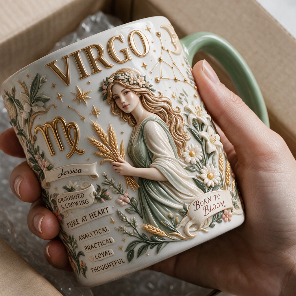 Custom Zodiac Mug Set - Personalized Horoscope Accent Mug & Shaped Coaster