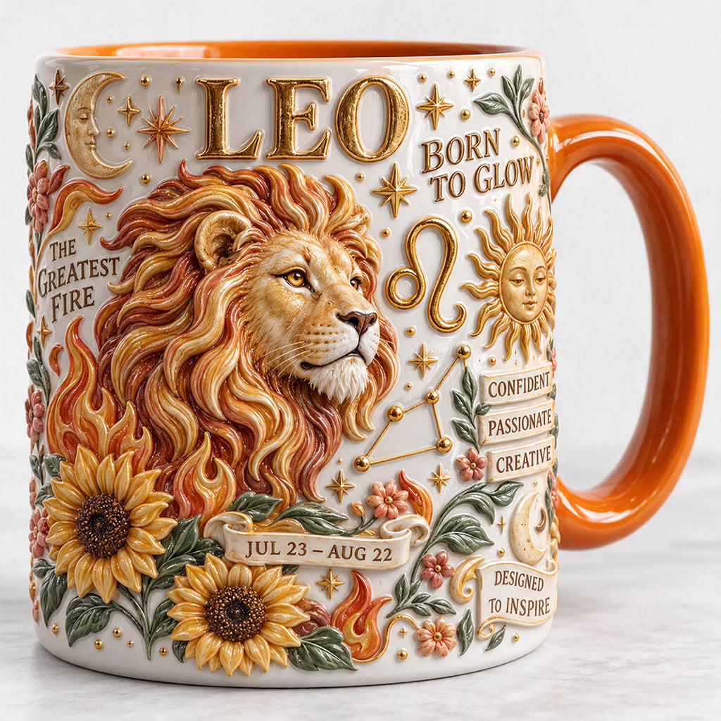 Custom Zodiac Mug Set - Personalized Horoscope Accent Mug & Shaped Coaster