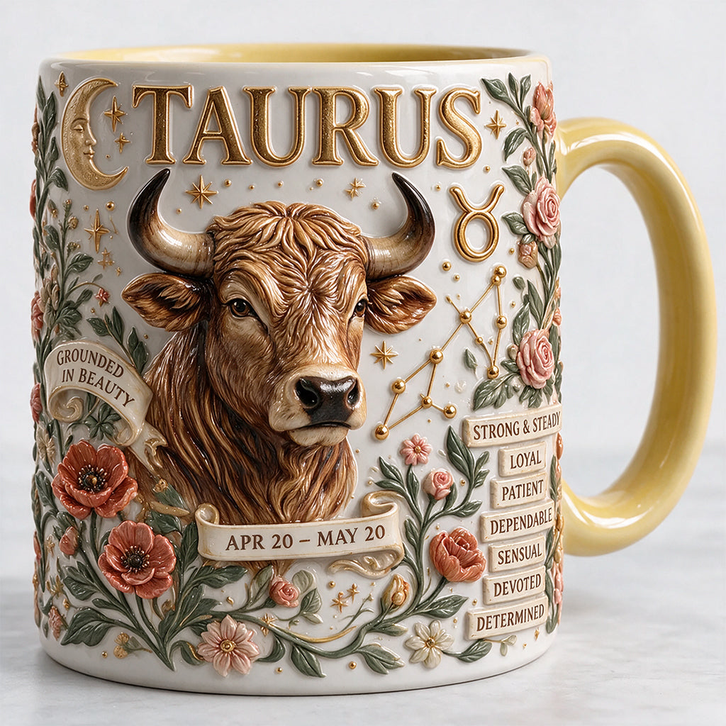 Custom Zodiac Mug Set - Personalized Horoscope Accent Mug & Shaped Coaster