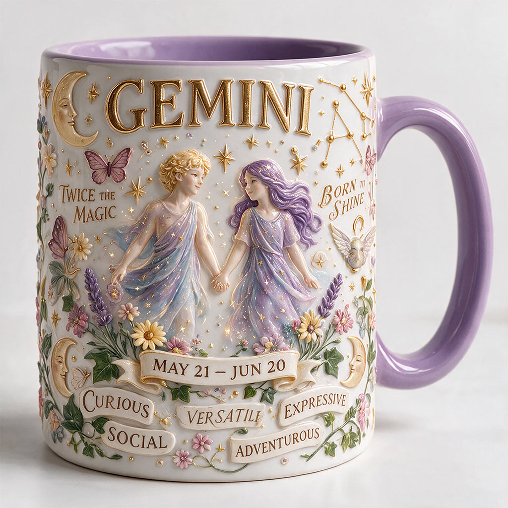 Custom Zodiac Mug Set - Personalized Horoscope Accent Mug & Shaped Coaster