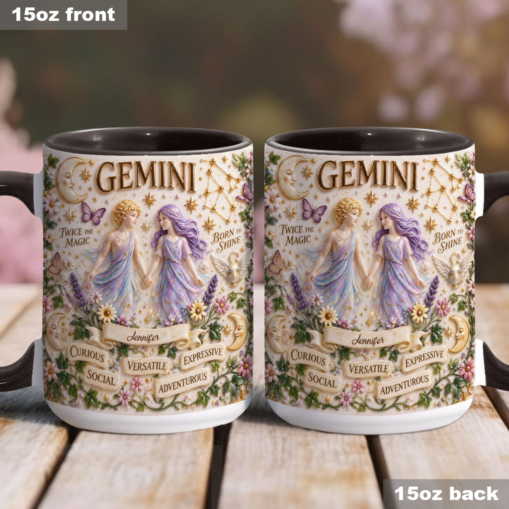Custom Zodiac Mug Set - Personalized Horoscope Accent Mug & Shaped Coaster