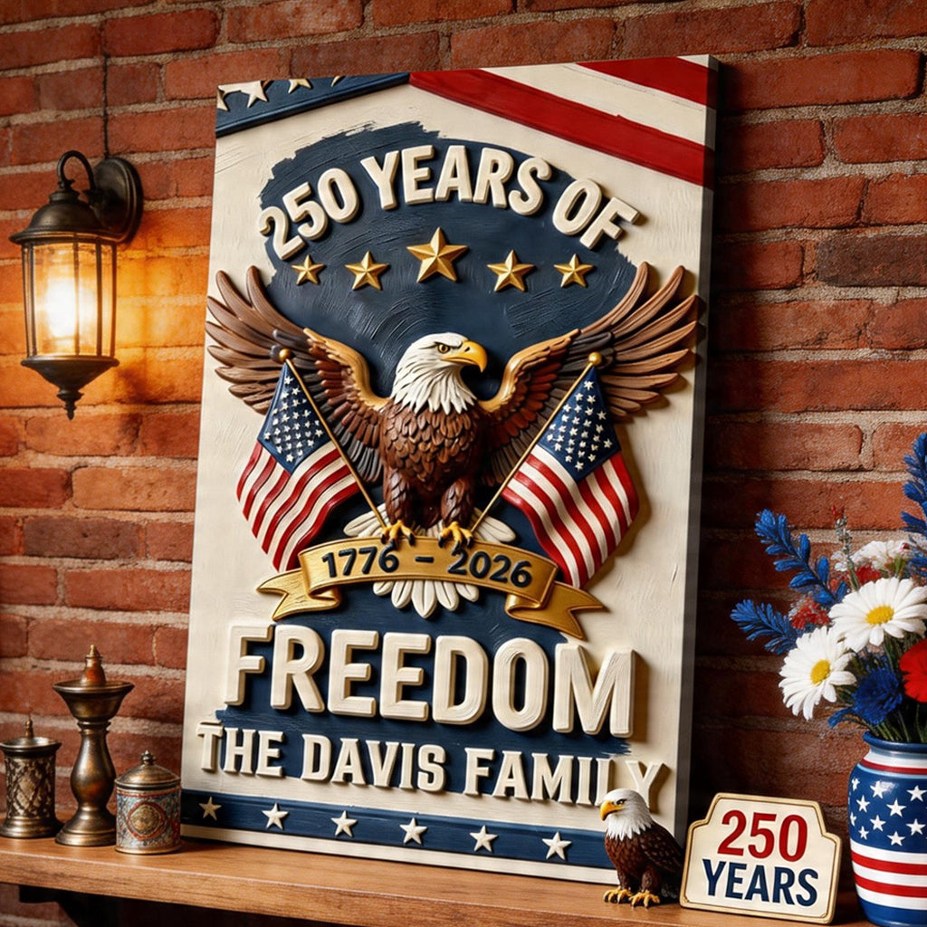 Amerika 250. Jubiläumsgeschenke - Personalisierte Unabhängigkeitstag/ 4. Juli Leinwand und Poster