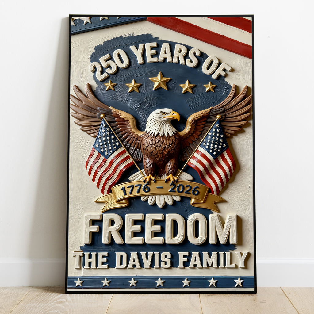 Amerika 250. Jubiläumsgeschenke - Personalisierte Unabhängigkeitstag/ 4. Juli Leinwand und Poster
