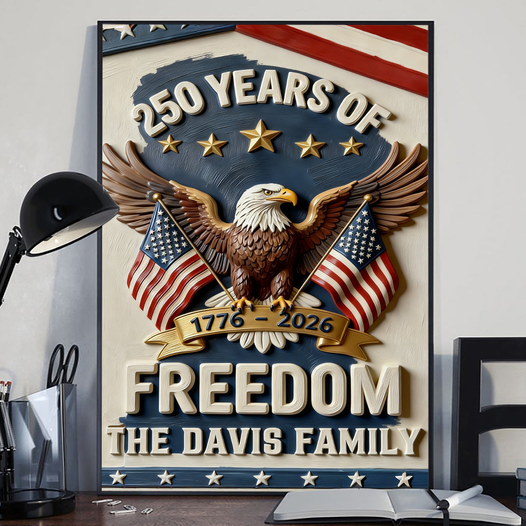 Amerika 250. Jubiläumsgeschenke - Personalisierte Unabhängigkeitstag/ 4. Juli Leinwand und Poster