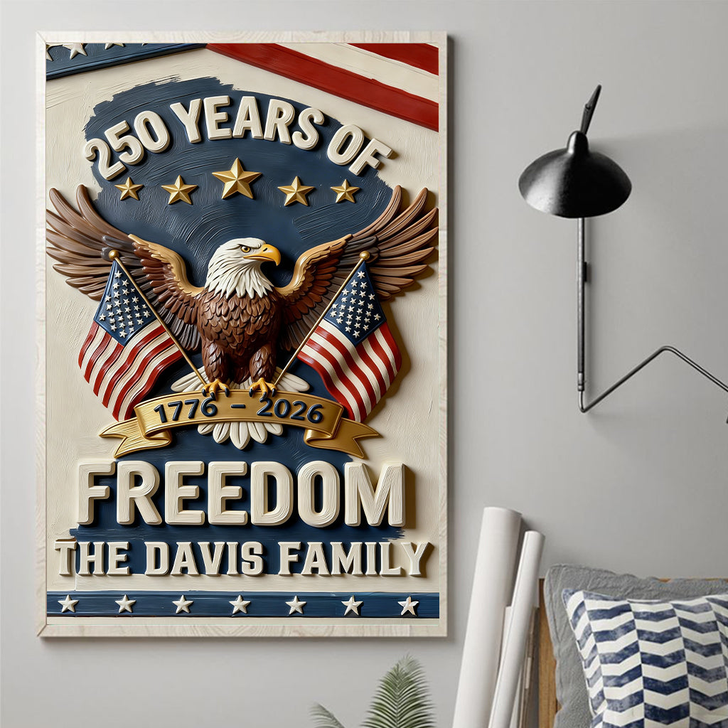 Amerika 250. Jubiläumsgeschenke - Personalisierte Unabhängigkeitstag/ 4. Juli Leinwand und Poster