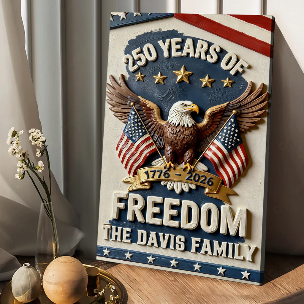 Amerika 250. Jubiläumsgeschenke - Personalisierte Unabhängigkeitstag/ 4. Juli Leinwand und Poster