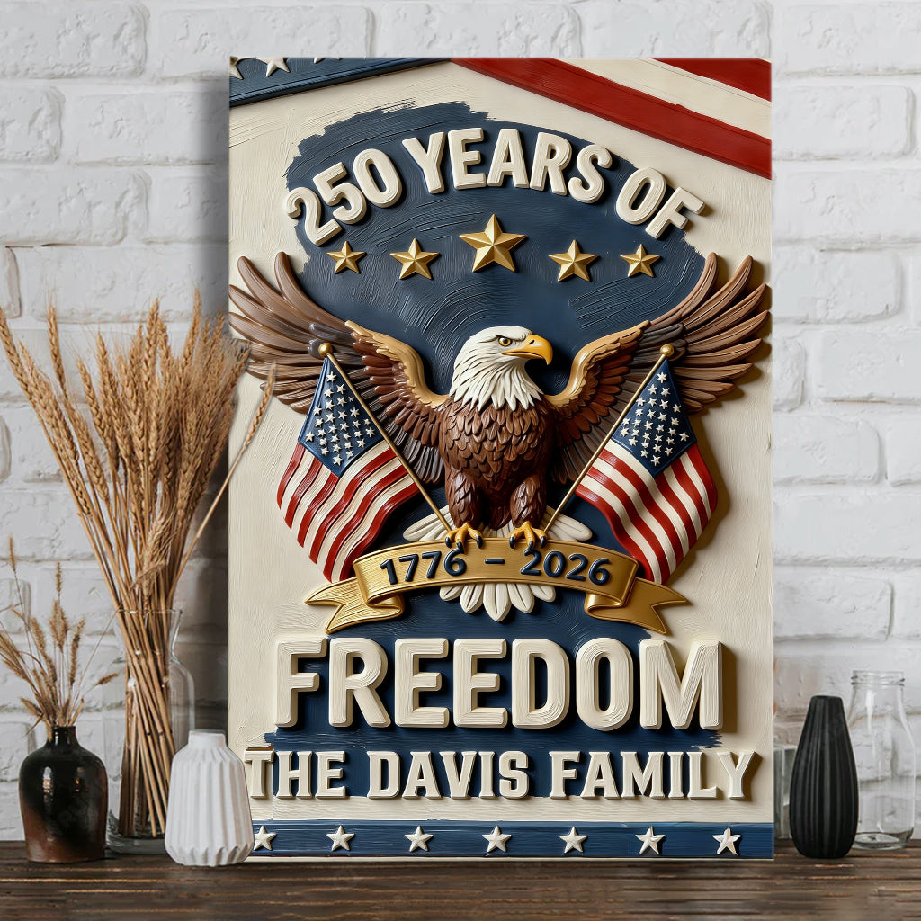 Amerika 250. Jubiläumsgeschenke - Personalisierte Unabhängigkeitstag/ 4. Juli Leinwand und Poster