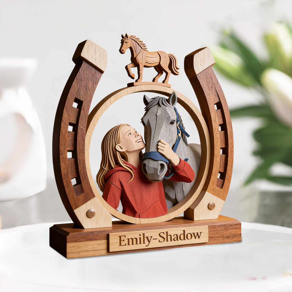 Horseshoe Custom From Photo - Personalized Horse Custom Shaped Acrylic Plaque