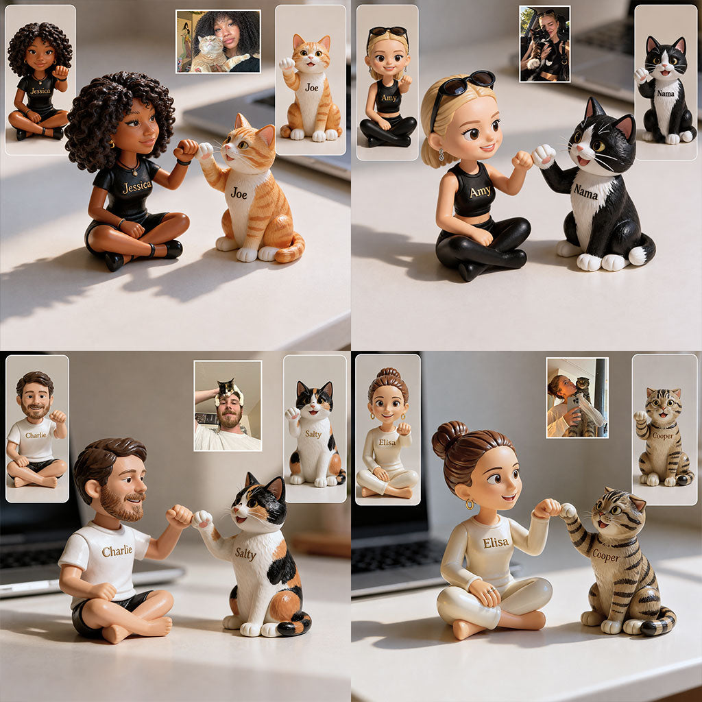 Katze Mama Papa Andenken - Personalisierte Katzen Premium 3D Figur