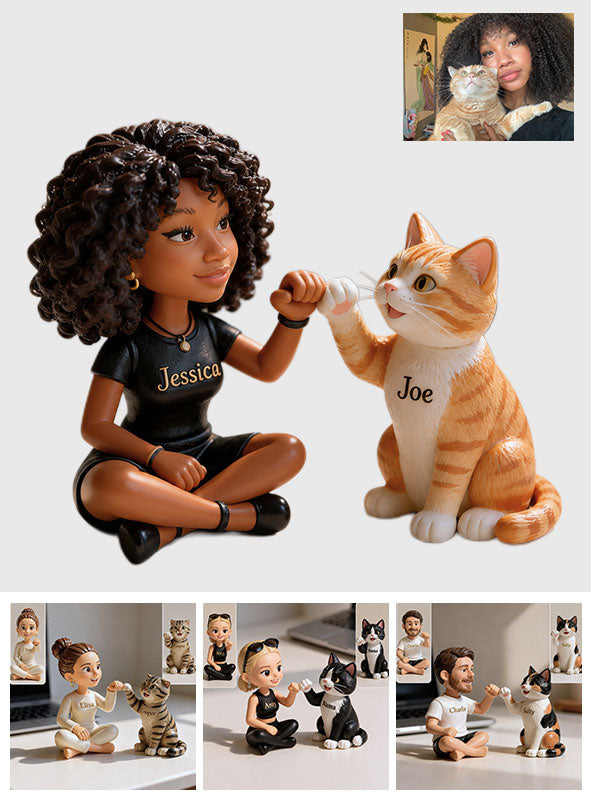 Katze Mama Papa Andenken - Personalisierte Katzen Premium 3D Figur