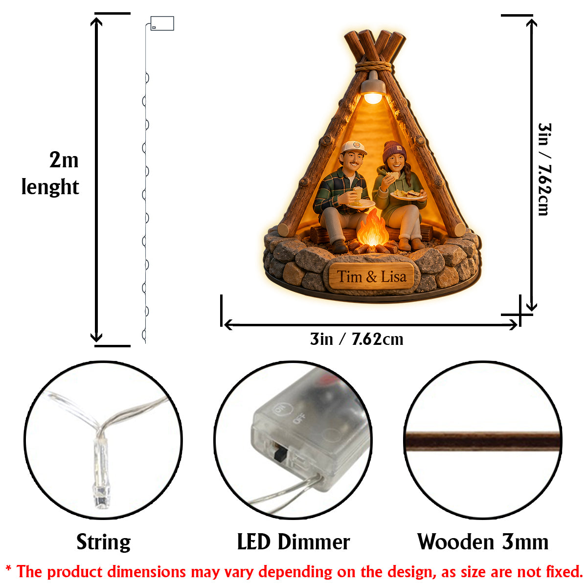 Einzigartige Campingdekoration, individuell aus jedem Foto - Personalisierte Campinglichter