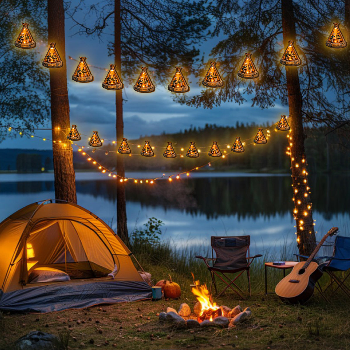 Einzigartige Campingdekoration, individuell aus jedem Foto - Personalisierte Campinglichter