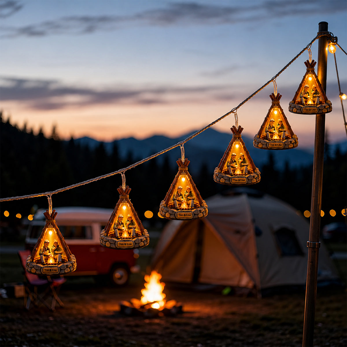 Einzigartige Campingdekoration, individuell aus jedem Foto - Personalisierte Campinglichter